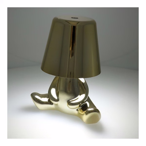 Stalo lempa prie lovos GOLD MAN Art Deco sėdinti (versija 7) MLTL