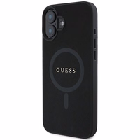 Dėklas telefonui Guess Saffiano Klasikinis Logotipas MagSafe iPhone 16 Plus - juodas