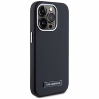 Karl Lagerfeld FW Metal Plate Magnetinis iPhone 15 Pro Max dėklas - juodas