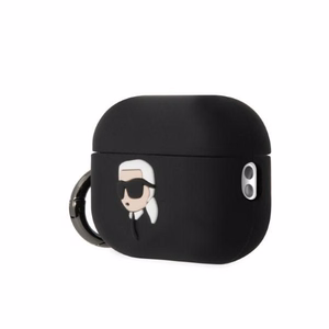 Karl Lagerfeld KLAP2RUNIKK AirPods Pro 2 чехол чёрный/чёрный Silicone Karl Head 3D