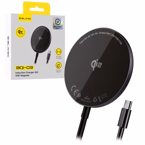 Blavec индукционное зарядное устройство BQI-03 Qi2 15W магнитное MagSafe (BQI03-QI2MB) чёрное