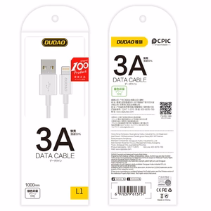 Dudao kabelis USB / Lightning 3A 1m baltas (L1L baltas)