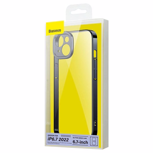 Baseus Glitter permatomas dėklas ir grūdinto stiklo rinkinys iPhone 14 Plus (juodas)