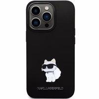 Karl Lagerfeld KLHCP14XSMHCNPK dėklas telefonui iPhone 14 Pro Max 6.7" - juodas silikoninis C metalinis ženkliukas