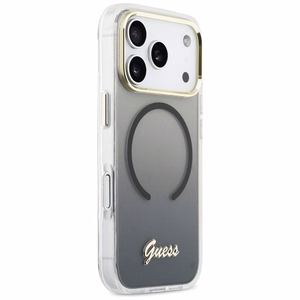 GUESS dėklas for IPHONE 17 Pro suderinamas su MagSafe GUHMP17L5HTGMCSK (IML Gradient Script Metal) juodas