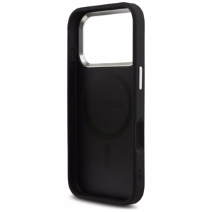 Guess Blizgus Trikampio Logotipas Magnetinis dėklas telefonui iPhone 17 Pro - juodas