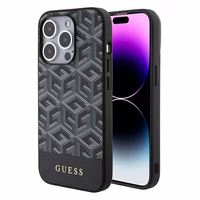 Guess GCube Stripes Magnetinis dėklas telefonui iPhone 15 Pro - juodas