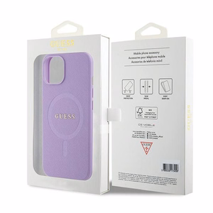 Guess GUHMP15SPSAHMCU iPhone 15 6.1" violetinis/violetinis kietas dėklas Saffiano MagSafe
