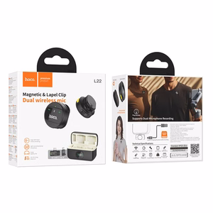 Wireless microphones 2in1 Lightning / USB C Hoco L22 black