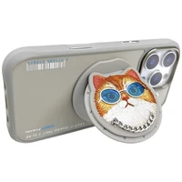 Nimmy Glasses Cool Cat MagSafe dėklas iPhone 16 Pro - pilkas