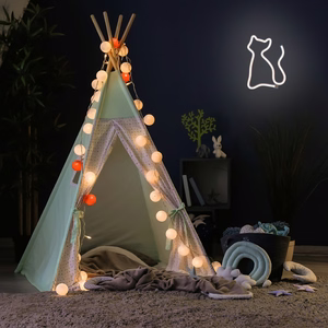 Neon LED Light CAT warm baltas Bat + USB FLNE03 Forever Light