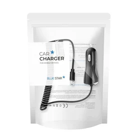 Automobilinis įkroviklis BLUE STAR 2A su kabeliu Micro USB juodas