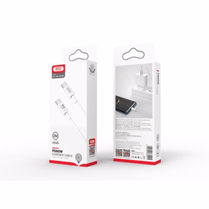 XO kabelis NB-Q190B PD USB-C - USB-C 2,0 m 60 W baltas