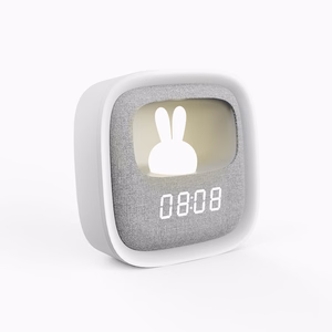 Alarm clock with LED Bunny night light PURE FNL-06 AURORA baltas square Forever Light