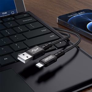 Acefast кабель MFI USB - Lightning 1.2m, 2.4A чёрный (C1-02 black)