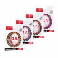 Kabelis USB A į USB C Hoco 3A 1 m X116 gradientinė raudona