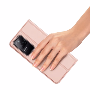 Dux Ducis Skin Pro atverčiamas dėklas telefonui Xiaomi Poco F4 5G rožinis