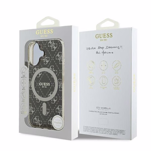 Guess IML 4G Background MagSafe iPhone 16 dėklas - rudas