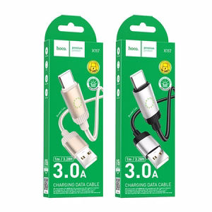 Kabelis USB A į USB C Hoco 3A 1 m X117 juodas