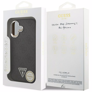 GUESS dėklas telefonui (m) IPHONE 17 suderinamas su MagSafe PU 4G W/Triangle Logo SL - juodas