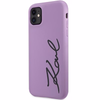 Karl Lagerfeld KLHCN61SKSVGU iPhone 11 / Xr 6.1" violetinis kietas dėklas Silikoninis Parašas