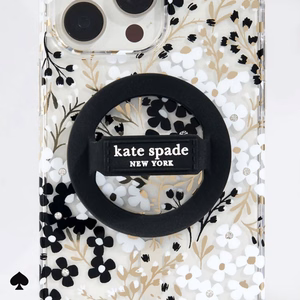 MagSafe magnetinis telefono laikiklis pirštui Kate Spade New York Magnetic Loop Grip, juodas
