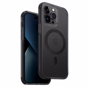 Uniq Combat dėklas telefonui iPhone 14 Pro Max 6.7" su Magclick įkrovimu - juoda / betono pilka