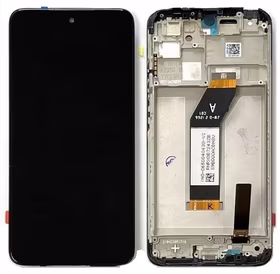 Ekranas Xiaomi Redmi 10 2021 su lietimui jautriu stikliuku ir rėmeliu Black ORG