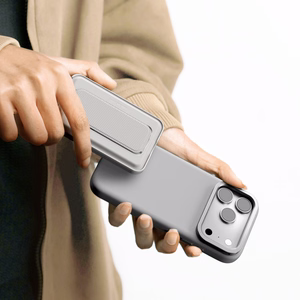 AmazingThing Glamour iPhone 17 Pro Max dėklas su stovu - pilkas