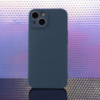 Paprastas spalvotas magnetinis dėklas telefonui iPhone 14 6,1" tamsiai mėlynas