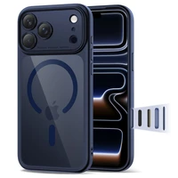 Tech-Protect Magpeak MagSafe CC dėklas telefonui iPhone 17 Pro - skaidriai tamsiai mėlynas