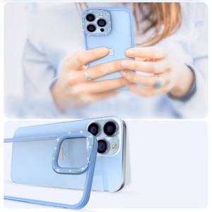 Kingxbar Sparkle Series dėklas telefonui iPhone 13 Pro Max su kristalais galinis dangtelis mėlynos spalvos