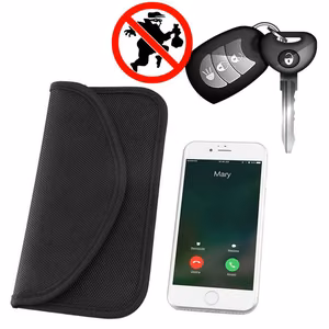 Apsauginis Faraday dėklas automobilio raktams ir telefonui, 20 cm x 11 cm - juodas