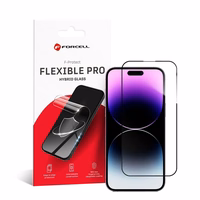 Forcell Lankstus Nano stiklas 5D skirtas iPhone 14 Pro Max juodas (Hot Bending) veikiantis pirštų atpaudų skaitytuvas
