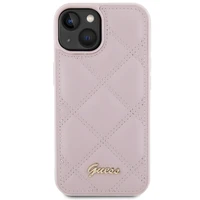 Guess Quilted Metal Logo dėklas telefonui iPhone 15 - rožinė