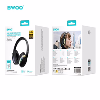 BWOO ANC Belaidis Headphone Premuim Sound Quality BW587 juodas
