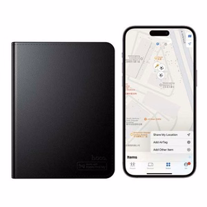 Hoco E91G sekiklis suderinamas su Apple FindMy kortelių dėklo formos juodas