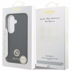 Guess dėklas Rhinestone Round Logo MagSafe skirtas Samsung Galaxy S26 Plus juodas