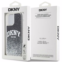 DKNY Liquid Glitter Big Logo dėklas iPhone 12 Pro/12 - juodas