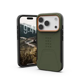 UAG Civilian MagSafe dėklas iPhone 17 Pro - olive and oranžinis