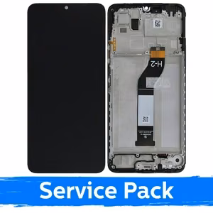 LCD дисплей для Xiaomi Redmi 13C 4G / Redmi 13C 5G / Poco C65 чёрный с рамкой (сервисный пак)