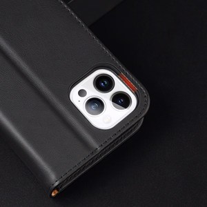 Dux Ducis Hivo odinis atverčiamas dėklas tikros odos piniginė kortelėms ir dokumentams iPhone 14 Pro Max ruda