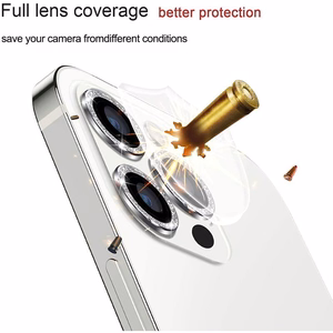 Apsauginis stiklas HARD DIAMOND kamerai (LENS) Iphone 15 Pro/15 Pro Max juodas (3 vnt.)