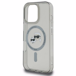 Karl Lagerfeld IML Metal Karl&Choupette Head MagSafe Case for iPhone 16 Pro Max - Black