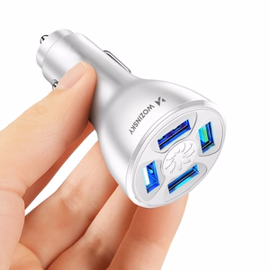 Wozinsky WCCAW 50W 4x USB-A QC automobilinis įkroviklis - baltas
