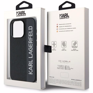 Чехол Karl Lagerfeld Saffiano Rhinestones & Charm для iPhone 15 Pro Max - чёрный