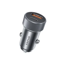 Automobilinis įkroviklis Awei C-857 33W USB-C/USB-A juodas