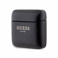 Guess Bluetooth ausinės GUTWSSU20ALEGK TWS + įkrovimo stotelė juodos su atspausdintu logotipu