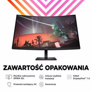 HP OMEN 32c kompiuterio monitorius 80 cm (31,5") 2560 x 1440 pikselių Quad HD juodas