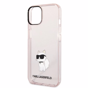 Karl Lagerfeld KLHCP14MHNCHTCP iPhone 14 Plus 6.7" rožinis/rožinis kietas dėklas Ikonik Choupette